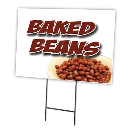 Signmission Baked Beans Yard Sign & Stake outdoor plastic coroplast window, C-1824-DS-Baked Beans C-1824-DS-Baked Beans